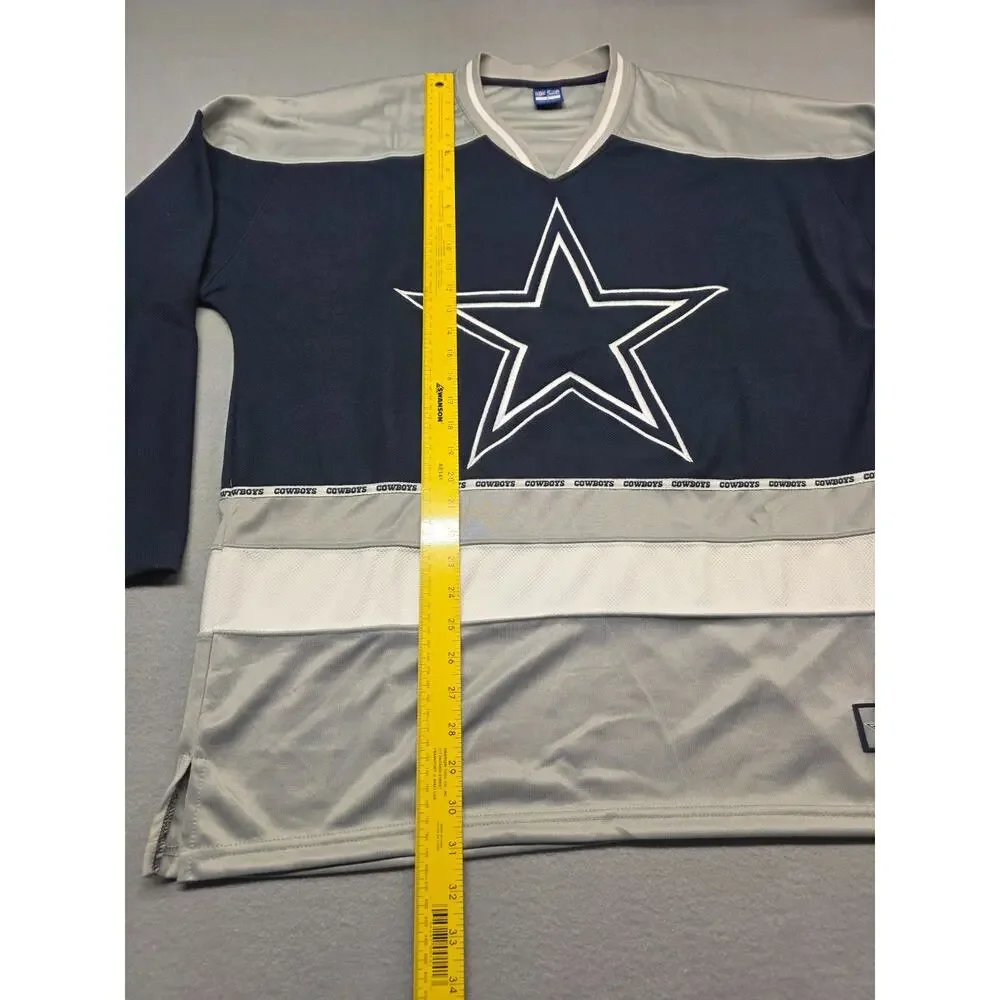 New With Tags Dallas Cowboys NFL Football Star Shirt Navy‎ Large Ultra Game Long